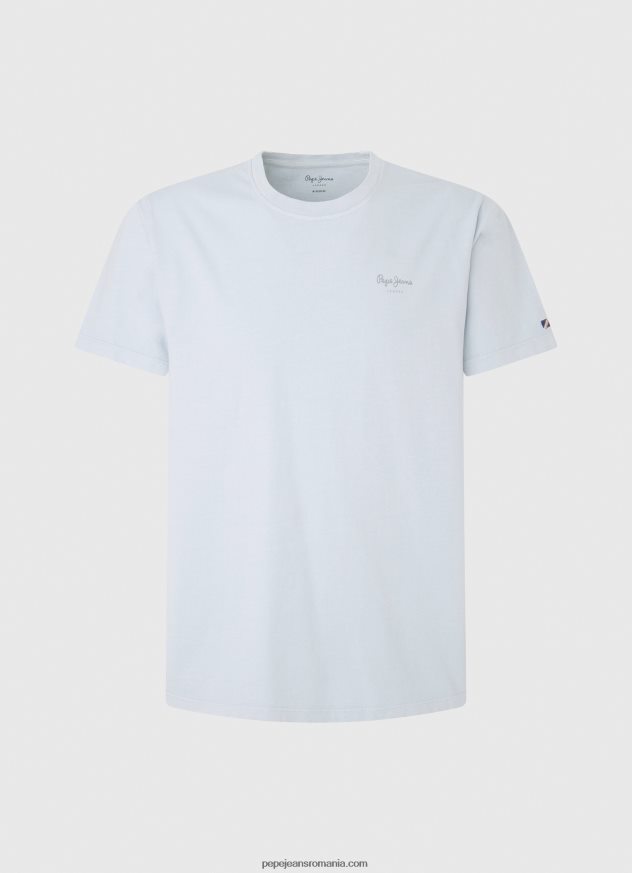 tricou din bumbac cu logo imprimat bărbați Pepe Jeans albastru înălbitor 6Z0R46947