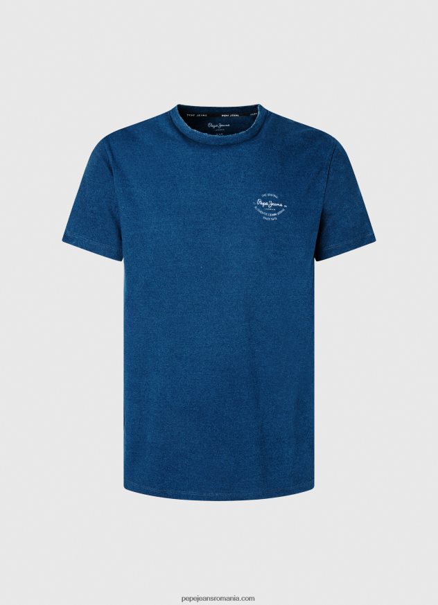 tricou din bumbac cu logo imprimat bărbați Pepe Jeans indigo 6Z0R46968