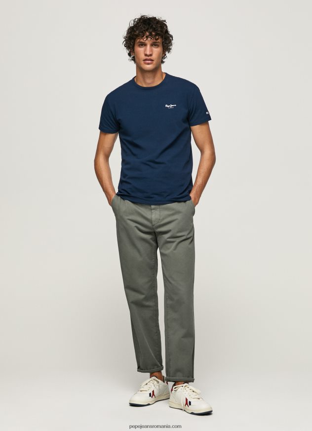 tricou din bumbac cu logo imprimat bărbați Pepe Jeans marina 6Z0R461010