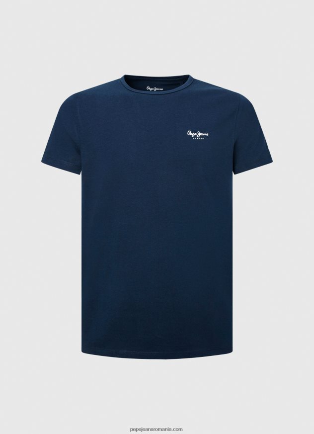 tricou din bumbac cu logo imprimat bărbați Pepe Jeans marina 6Z0R461010