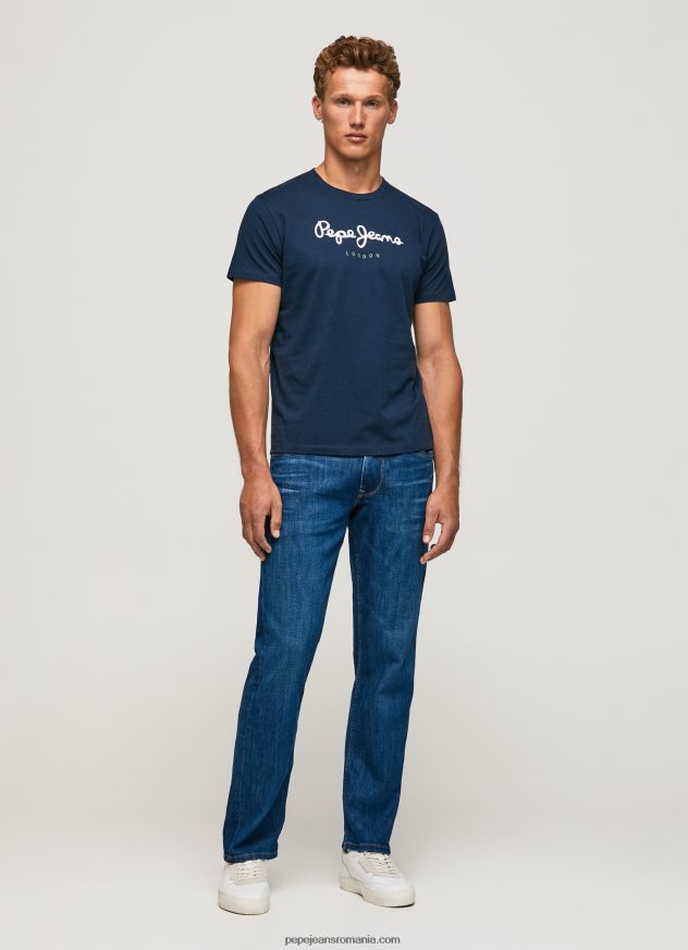 tricou din bumbac cu logo imprimat bărbați Pepe Jeans marina 6Z0R46999