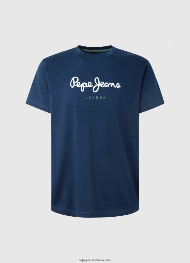 tricou din bumbac cu logo imprimat bărbați Pepe Jeans marina 6Z0R46999