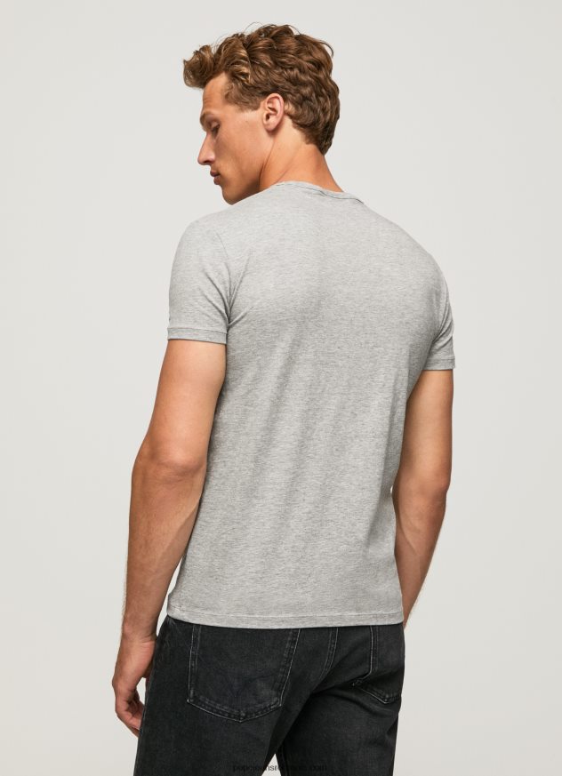 tricou din bumbac cu logo imprimat bărbați Pepe Jeans marnă cenușie 6Z0R461013