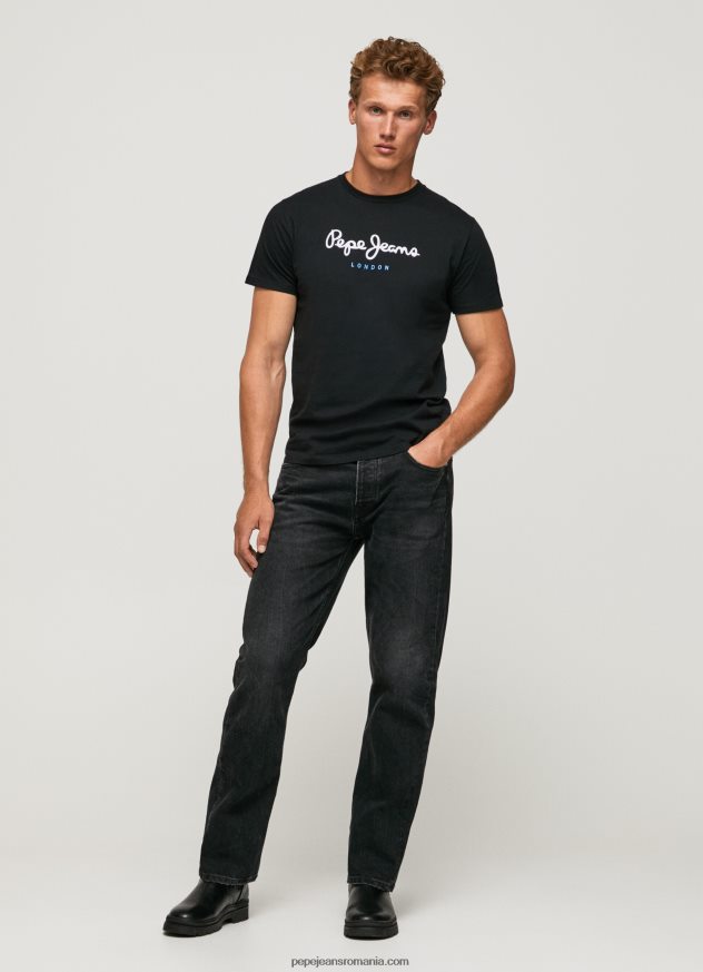 tricou din bumbac cu logo imprimat bărbați Pepe Jeans negru 6Z0R461000