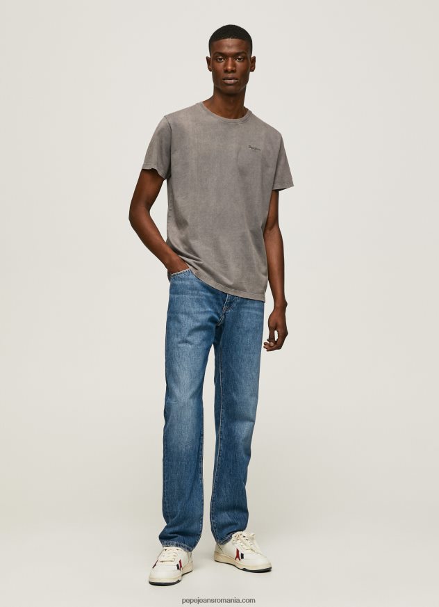 tricou din bumbac cu logo imprimat bărbați Pepe Jeans negru spalat 6Z0R46927