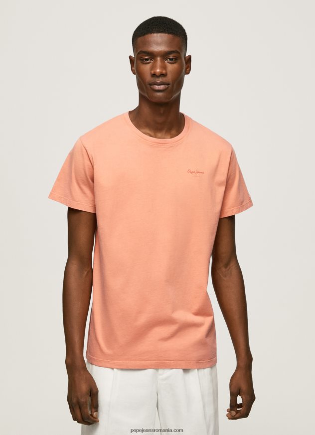 tricou din bumbac cu logo imprimat bărbați Pepe Jeans portocala de dovleac 6Z0R46944