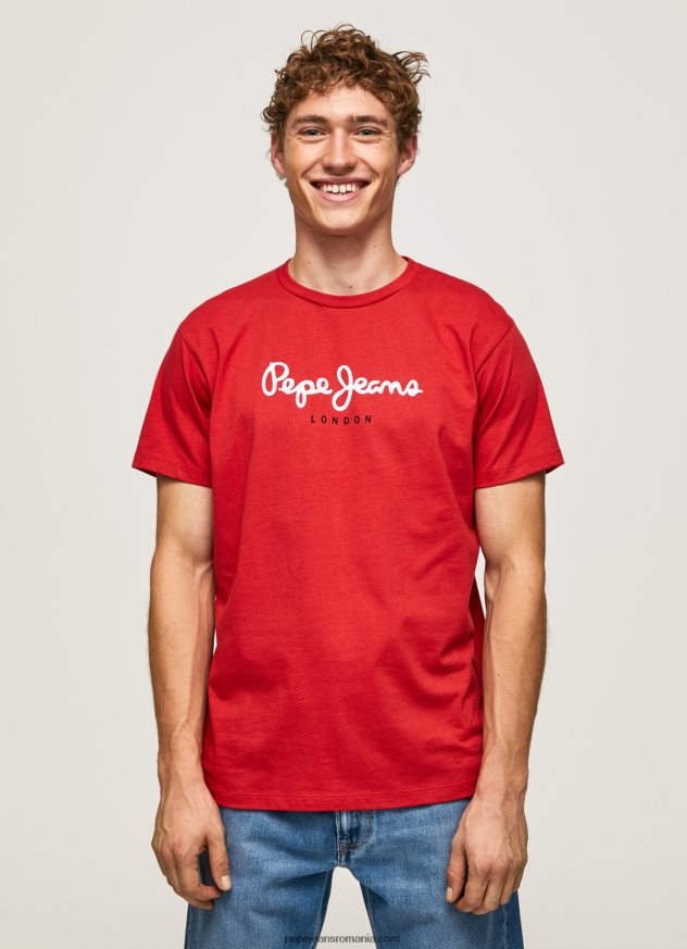 tricou din bumbac cu logo imprimat bărbați Pepe Jeans studio roșu 6Z0R461016
