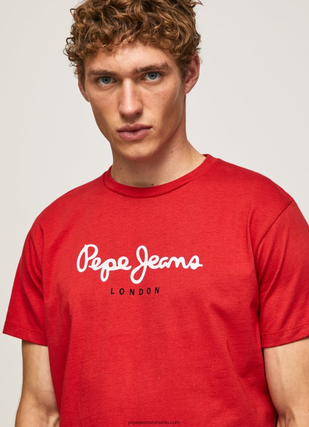 tricou din bumbac cu logo imprimat bărbați Pepe Jeans studio roșu 6Z0R461016