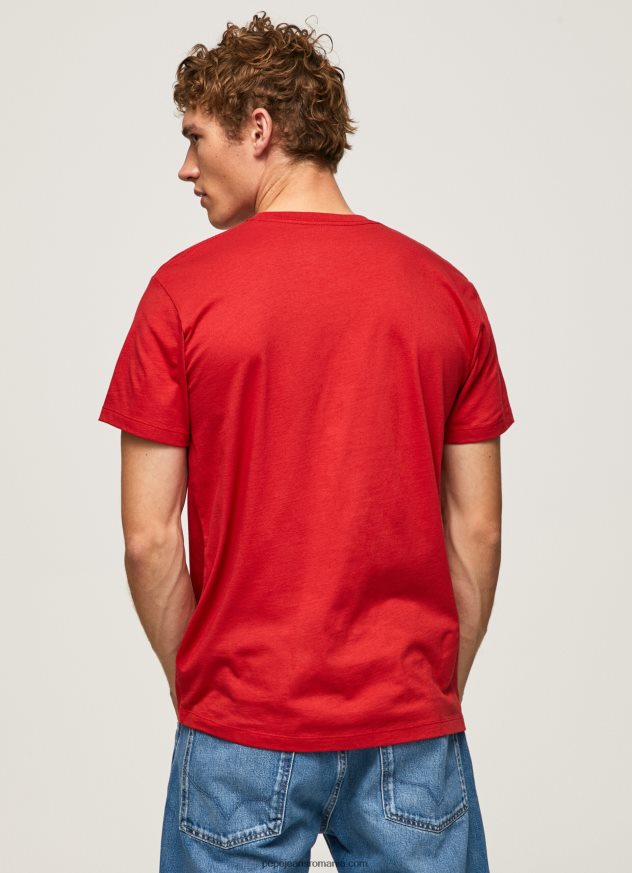 tricou din bumbac cu logo imprimat bărbați Pepe Jeans studio roșu 6Z0R461016