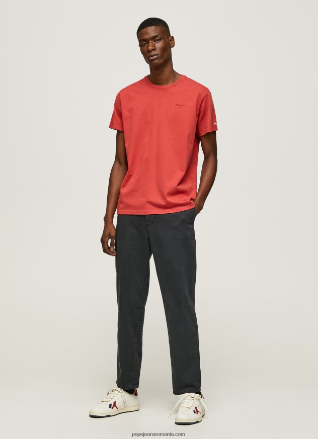 tricou din bumbac cu logo imprimat bărbați Pepe Jeans studio roșu 6Z0R46946