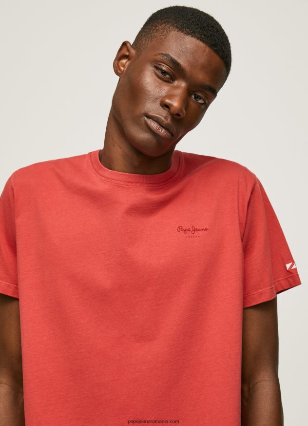 tricou din bumbac cu logo imprimat bărbați Pepe Jeans studio roșu 6Z0R46946