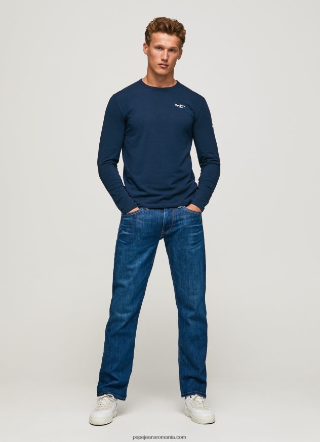 tricou din bumbac cu maneca lunga bărbați Pepe Jeans marina 6Z0R461009