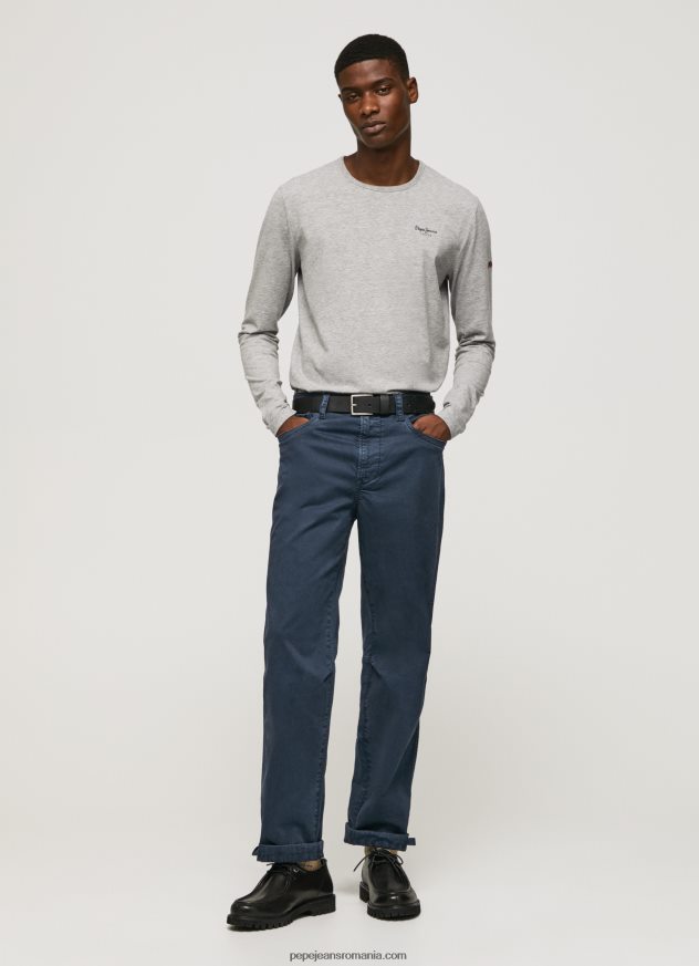 tricou din bumbac cu maneca lunga bărbați Pepe Jeans marnă cenușie 6Z0R461006