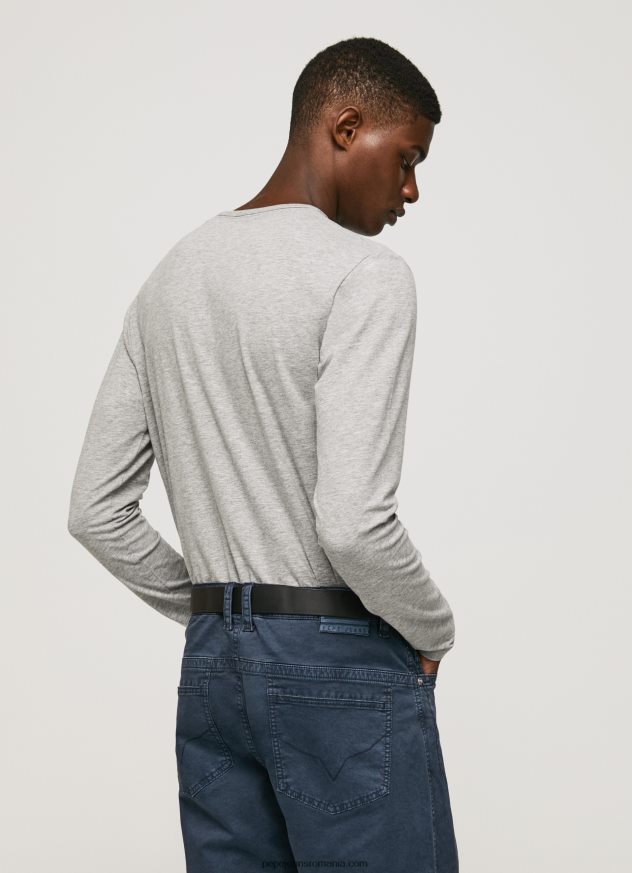 tricou din bumbac cu maneca lunga bărbați Pepe Jeans marnă cenușie 6Z0R461006