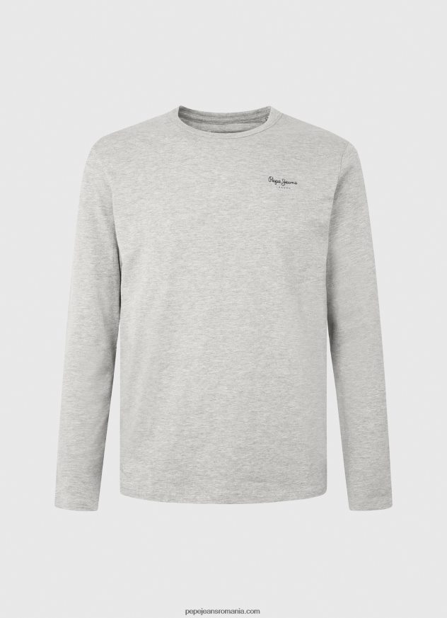 tricou din bumbac cu maneca lunga bărbați Pepe Jeans marnă cenușie 6Z0R461006
