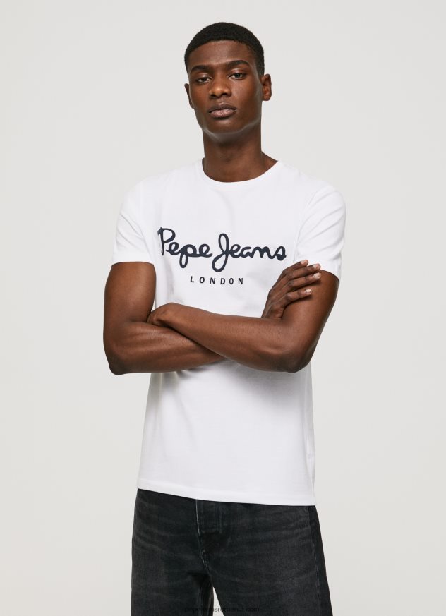 tricou din bumbac cu maneca scurta bărbați Pepe Jeans alb 6Z0R461002