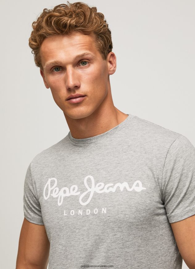 tricou din bumbac cu maneca scurta bărbați Pepe Jeans marnă cenușie 6Z0R461004