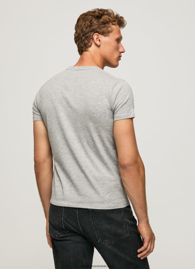 tricou din bumbac cu maneca scurta bărbați Pepe Jeans marnă cenușie 6Z0R461004