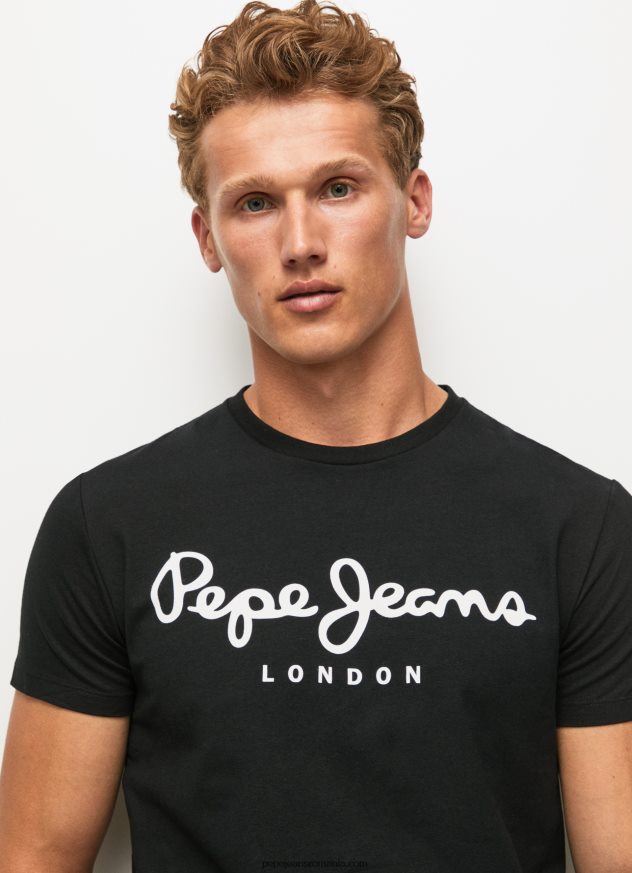 tricou din bumbac cu maneca scurta bărbați Pepe Jeans negru 6Z0R461003