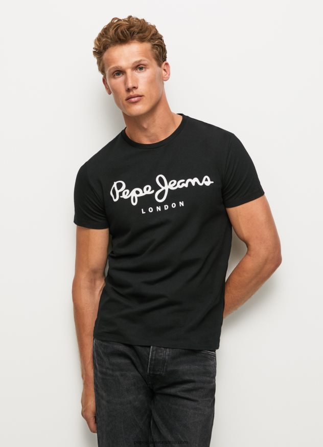 tricou din bumbac cu maneca scurta bărbați Pepe Jeans negru 6Z0R461003