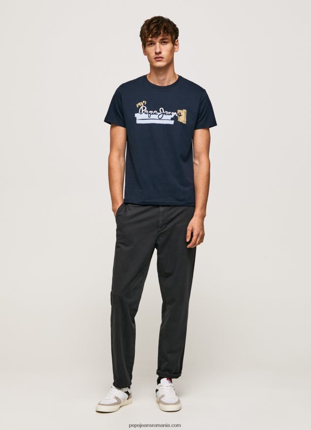 tricou din bumbac cu sigla perii bărbați Pepe Jeans dulwich 6Z0R46932