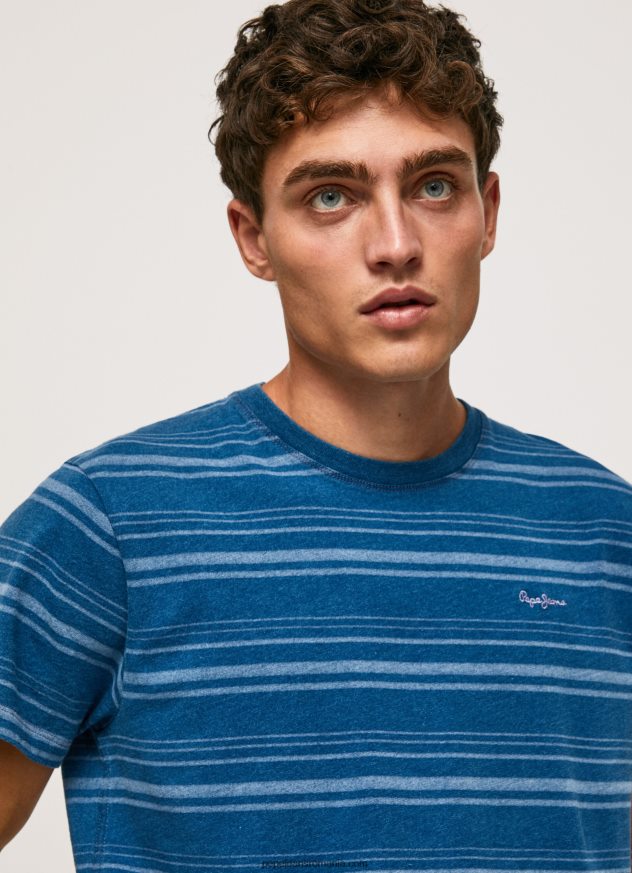 tricou din bumbac imprimat cu dungi bărbați Pepe Jeans indigo 6Z0R46966