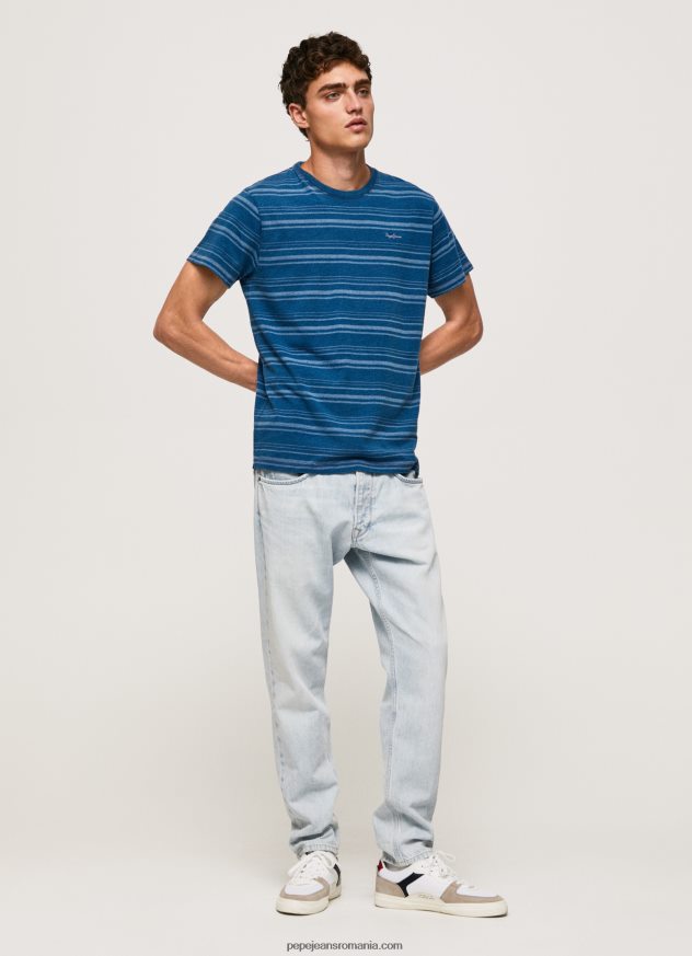 tricou din bumbac imprimat cu dungi bărbați Pepe Jeans indigo 6Z0R46966