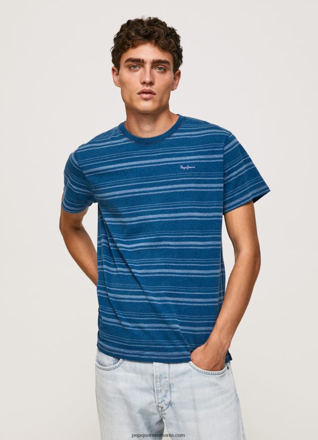 tricou din bumbac imprimat cu dungi bărbați Pepe Jeans indigo 6Z0R46966
