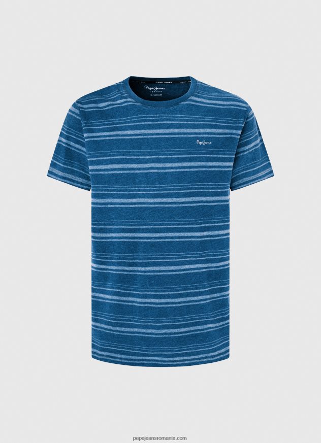 tricou din bumbac imprimat cu dungi bărbați Pepe Jeans indigo 6Z0R46966