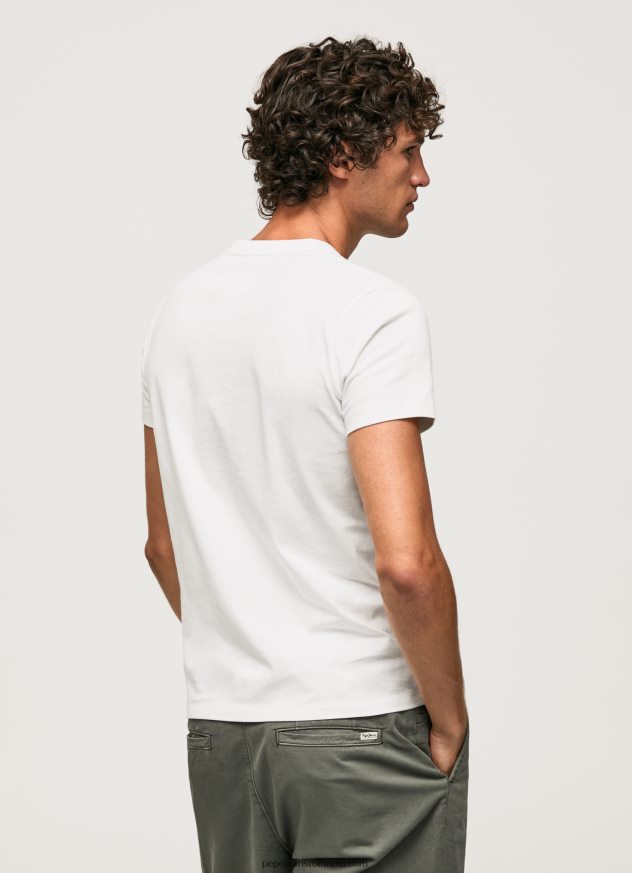 tricou grafic din bumbac bărbați Pepe Jeans alb 6Z0R46940