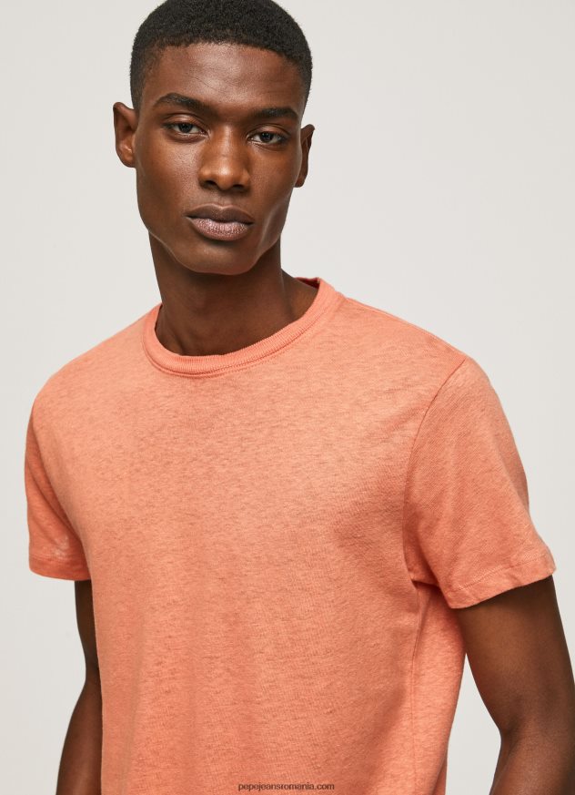 tricou simplu din bumbac bărbați Pepe Jeans portocala de dovleac 6Z0R46995