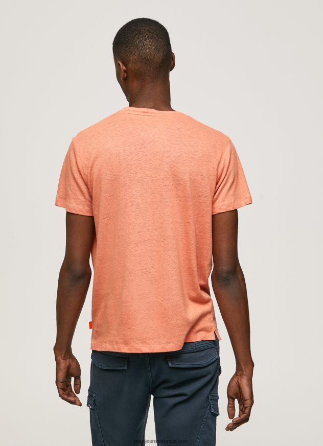 tricou simplu din bumbac bărbați Pepe Jeans portocala de dovleac 6Z0R46995