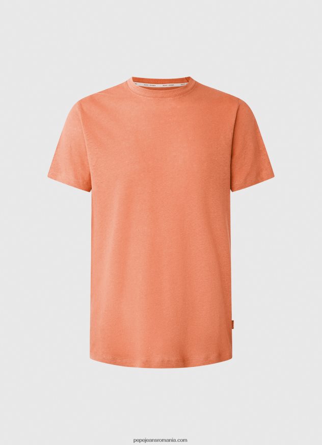 tricou simplu din bumbac bărbați Pepe Jeans portocala de dovleac 6Z0R46995