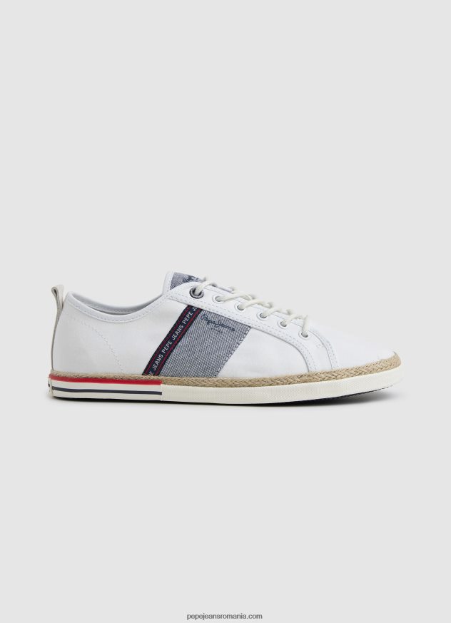 adidași blucher din pânză bărbați Pepe Jeans alb 6Z0R461216
