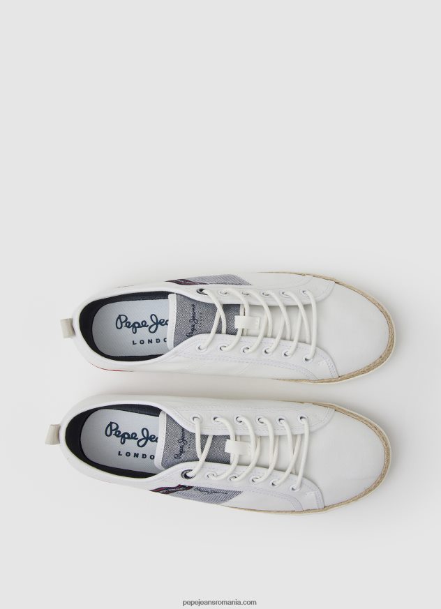 adidași blucher din pânză bărbați Pepe Jeans alb 6Z0R461216