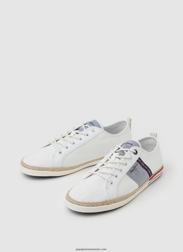 adidași blucher din pânză bărbați Pepe Jeans alb 6Z0R461216
