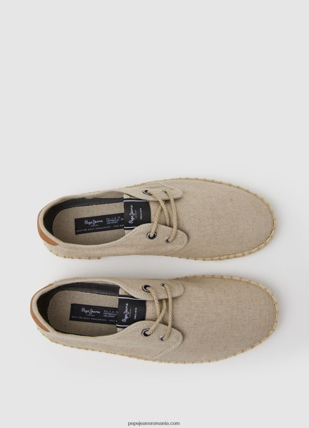 adidași din in turistic claic bărbați Pepe Jeans ecru 6Z0R461250