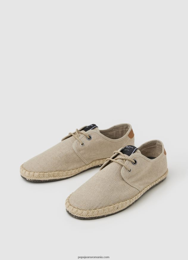 adidași din in turistic claic bărbați Pepe Jeans ecru 6Z0R461250