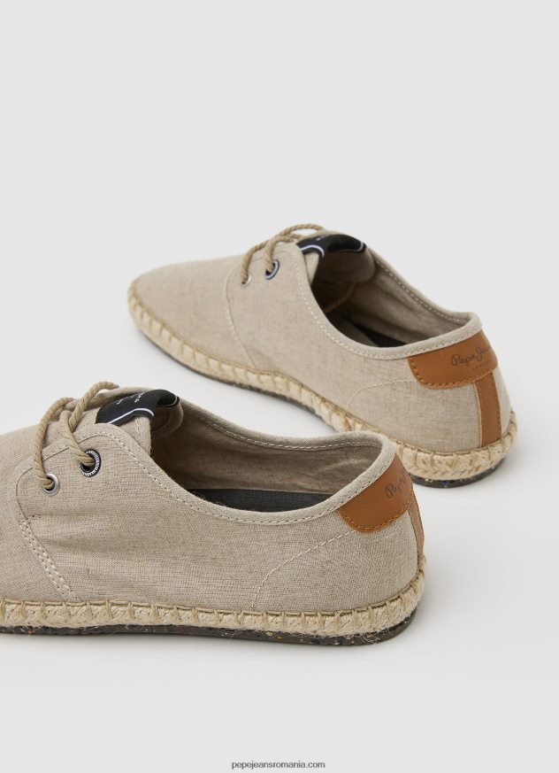 adidași din in turistic claic bărbați Pepe Jeans ecru 6Z0R461250