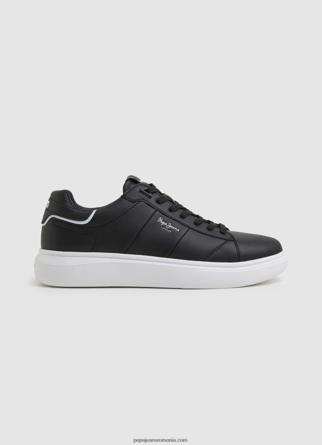 adidași eaton din piele bărbați Pepe Jeans negru 6Z0R461198