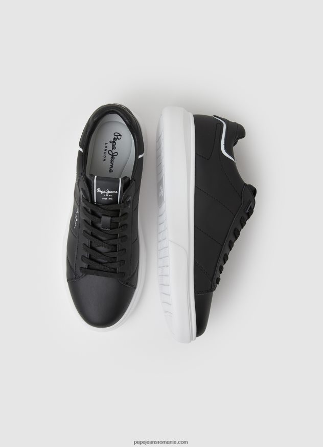 adidași eaton din piele bărbați Pepe Jeans negru 6Z0R461198