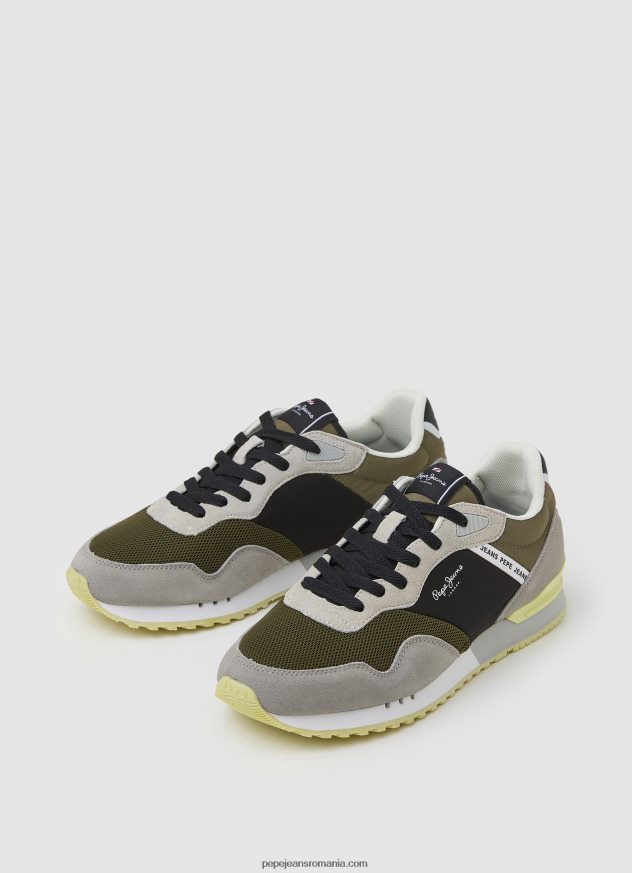 adidasi combinați london one bărbați Pepe Jeans verde kaki 6Z0R461223