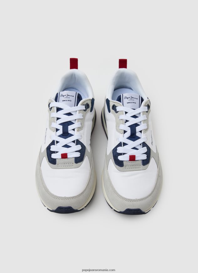 adidasi combinați london pro bărbați Pepe Jeans alb de fabrică 6Z0R461229