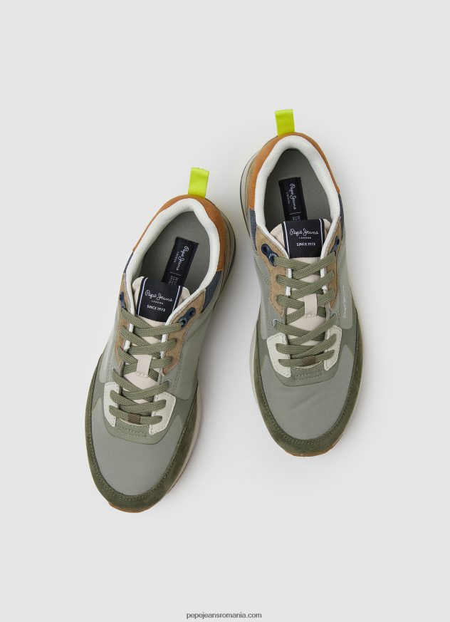 adidasi combinați london pro bărbați Pepe Jeans verde kaki 6Z0R461188