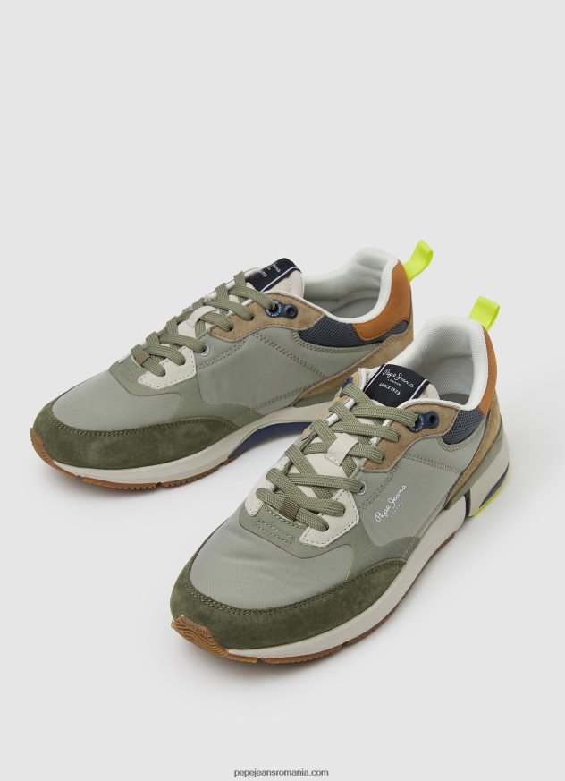 adidasi combinați london pro bărbați Pepe Jeans verde kaki 6Z0R461188