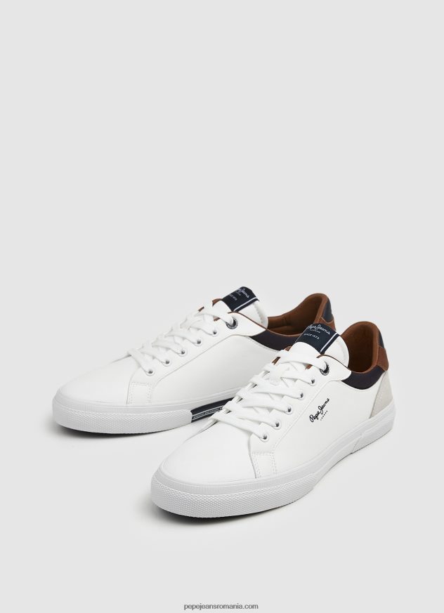 pantofi sport combinați Kenton Court bărbați Pepe Jeans alb 6Z0R461238