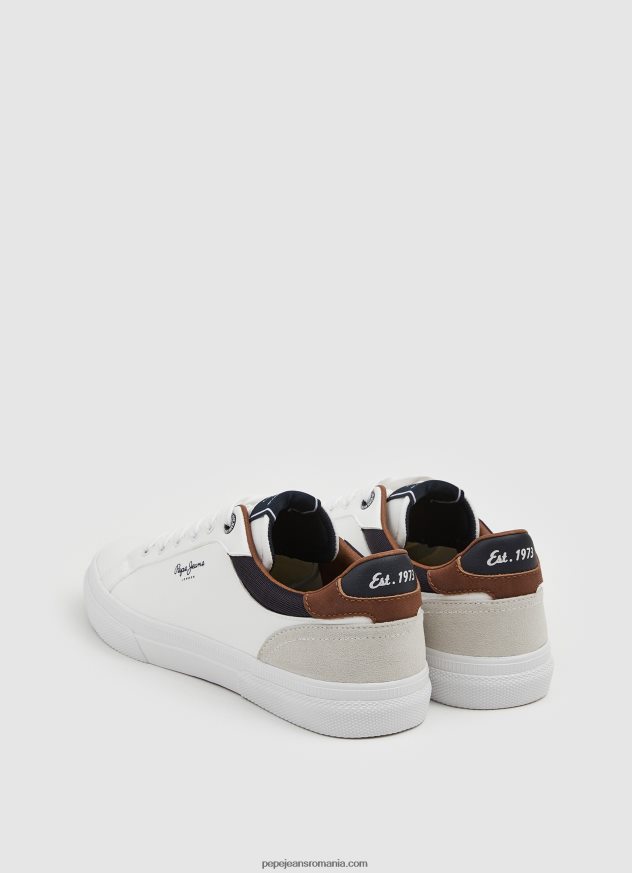 pantofi sport combinați Kenton Court bărbați Pepe Jeans alb 6Z0R461238