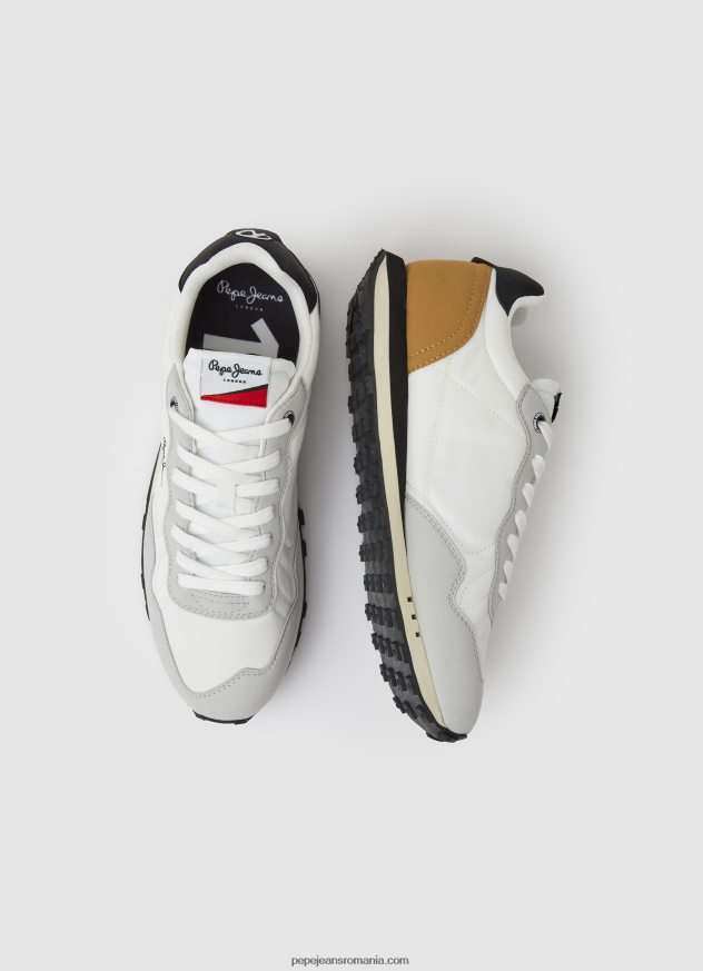 pantofi sport retro pentru bărbați bărbați Pepe Jeans alb 6Z0R461236