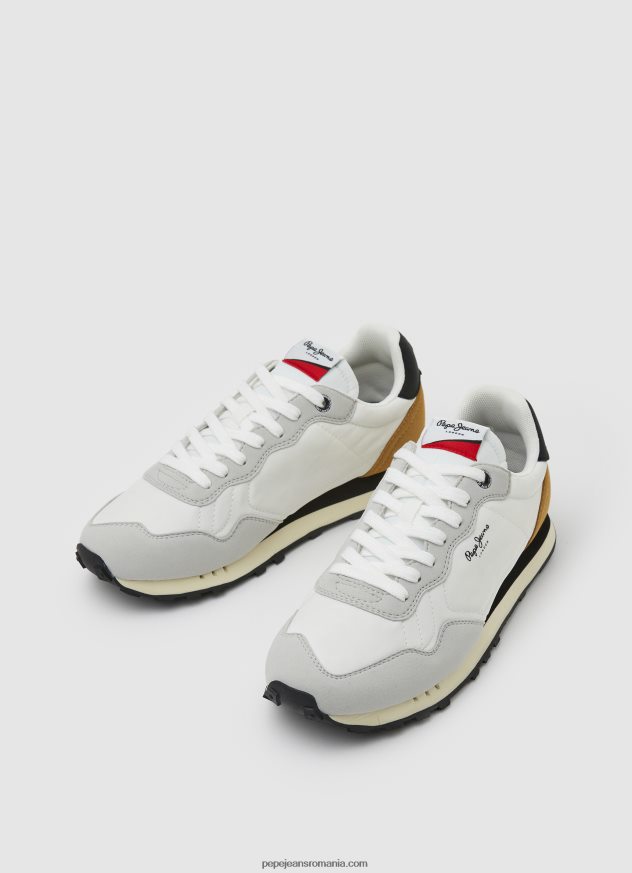 pantofi sport retro pentru bărbați bărbați Pepe Jeans alb 6Z0R461236