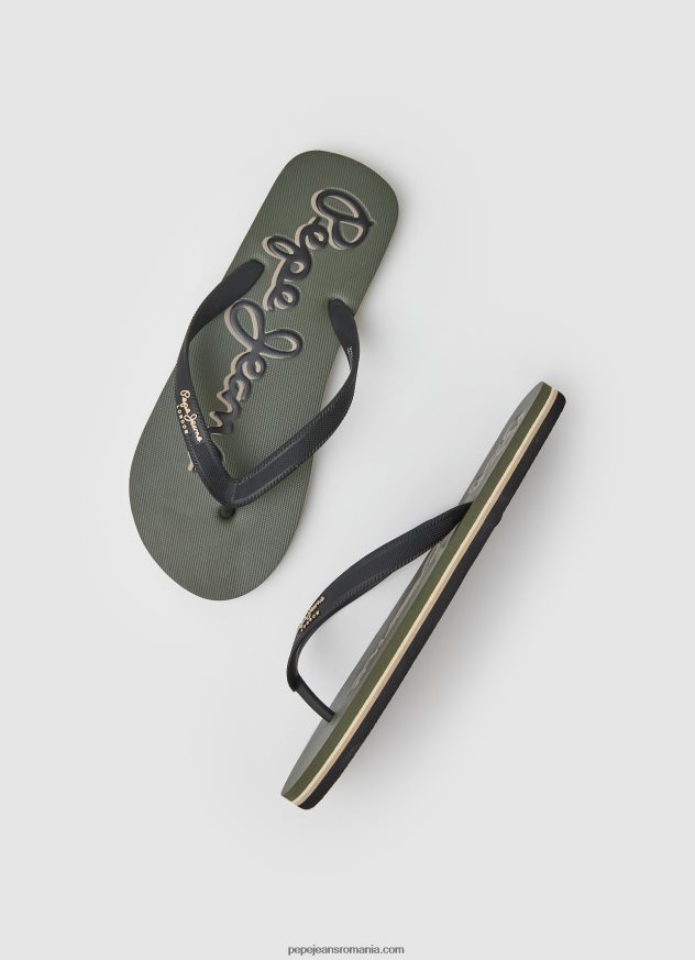 Bay Beach logo șlapi de plajă bărbați Pepe Jeans armată 6Z0R461268